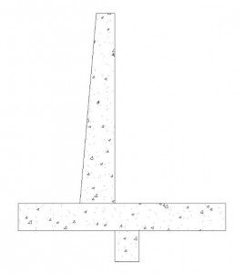 figure 2: Cross-view concrete retaining wall